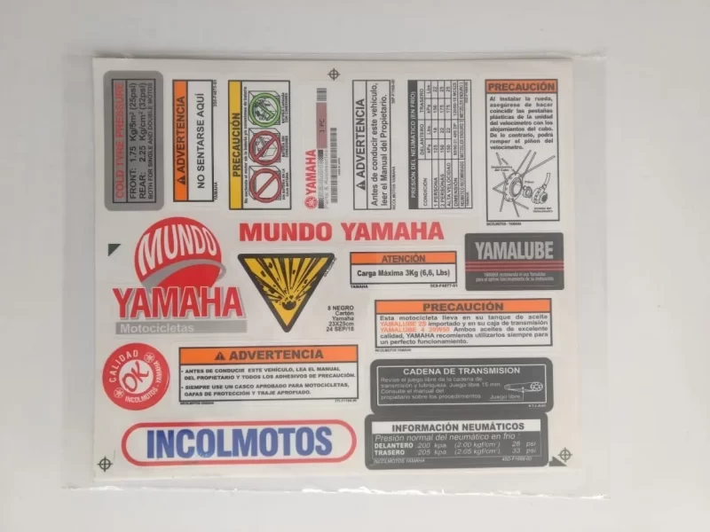 CALCAS ADVERTENCIAS YAMAHA