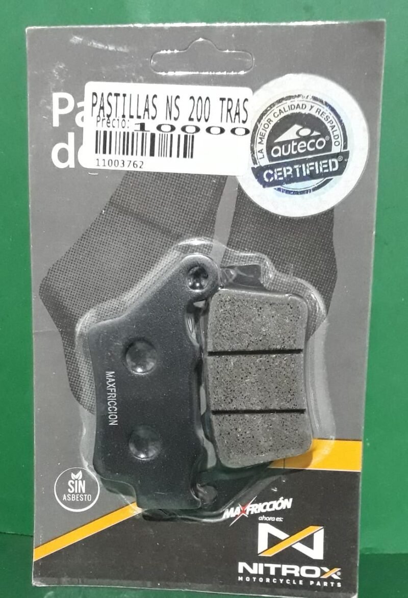 PASTILLAS DE FRENO NS 200 TRASERA (NITROX)
