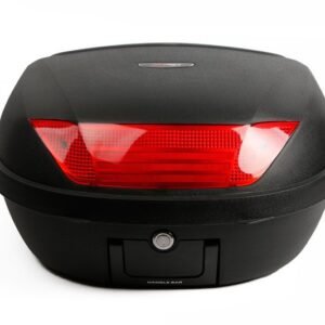 MALETA PLASTICA CROSSER CASE E65 DE 52 LITROS NEGRA CON ROJO